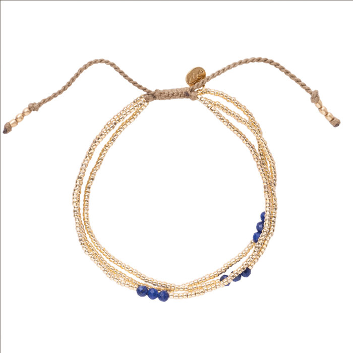 A Beautiful Story - Bracciale Shiny Lapis Lazuli Gold